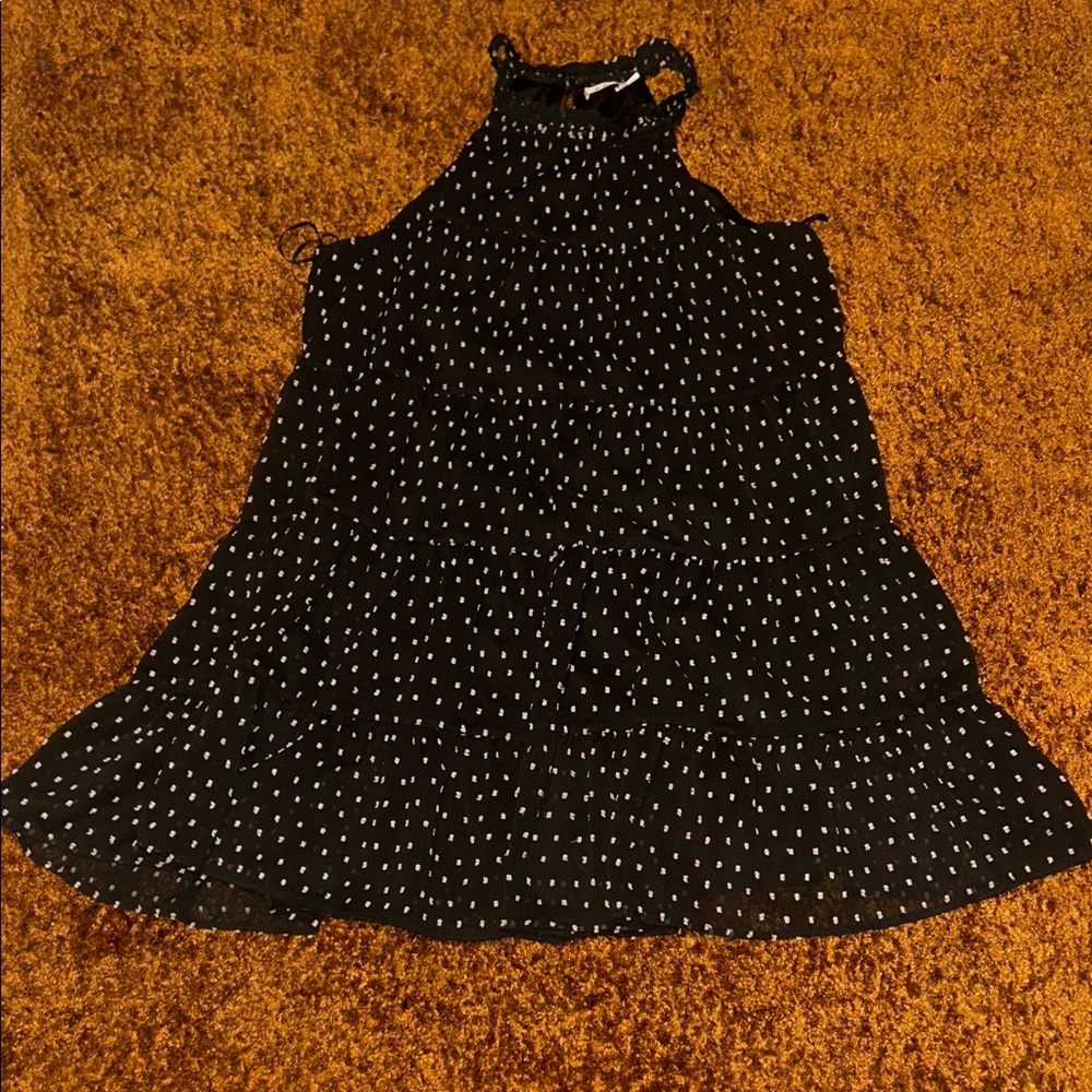 Madewell Black Mini Dress with White Dots